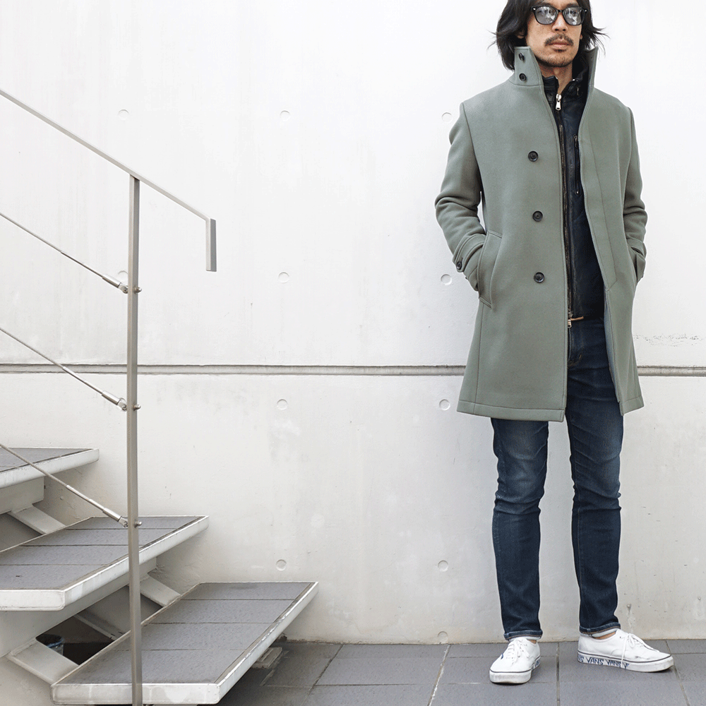 オプティミスティック STAND COLLAR COAT junhashimoto